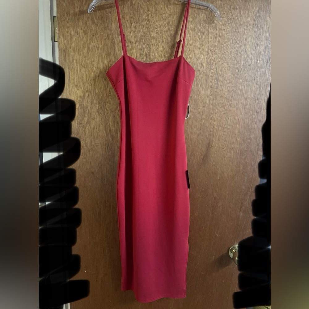 Red Midi Bodycon Women's Dress